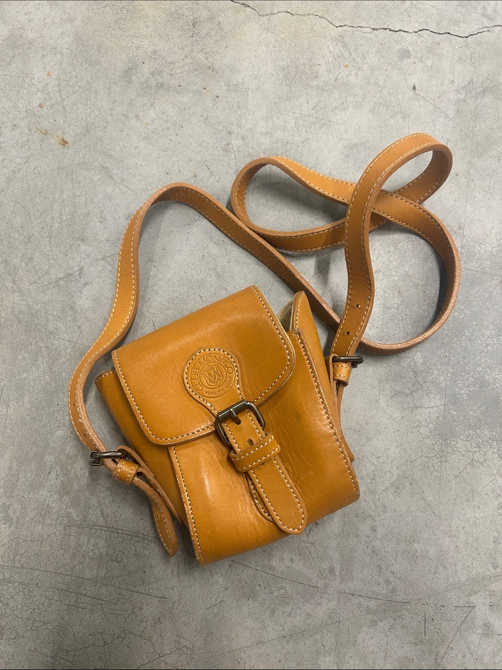 Club Monaco Honey Tan Leather Mini Crossbody